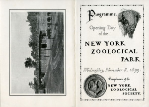 Covers of New York Zoological Park opening day program, 1899. WCS Archives Collection 2016.