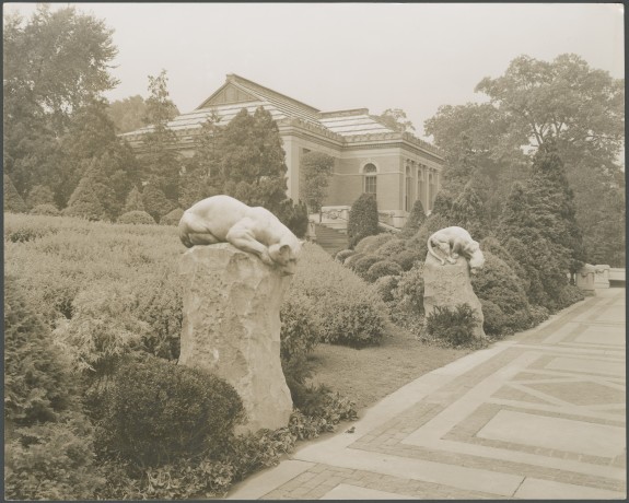AHH jaguar sculptures, Bronx Zoo. Bulletin of the New York Zoological Society, 1937. 