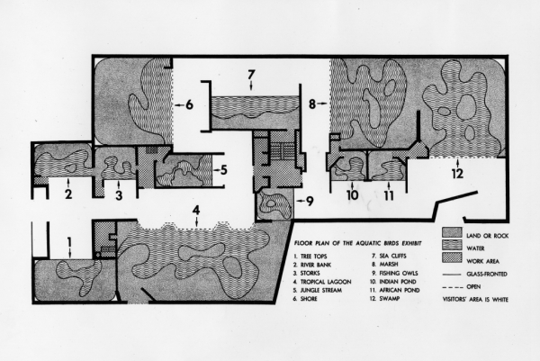 Aquatic Birds House floor plan. WCS Photo Collection