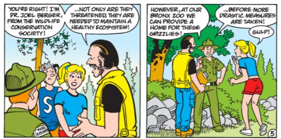 WCS's Joel Berger in Archie Comic 550. © Archie Comic Publications