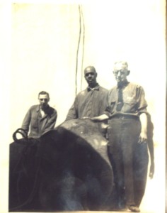 Prospect Park Head Keeper John O'Brien (in glasses) with elephant and other zoo keepers