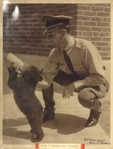 Cheyne-Stout with 'Jack O'Brien,' a young bear born in Prospect Park Zoo and named after the zoo's head keeper