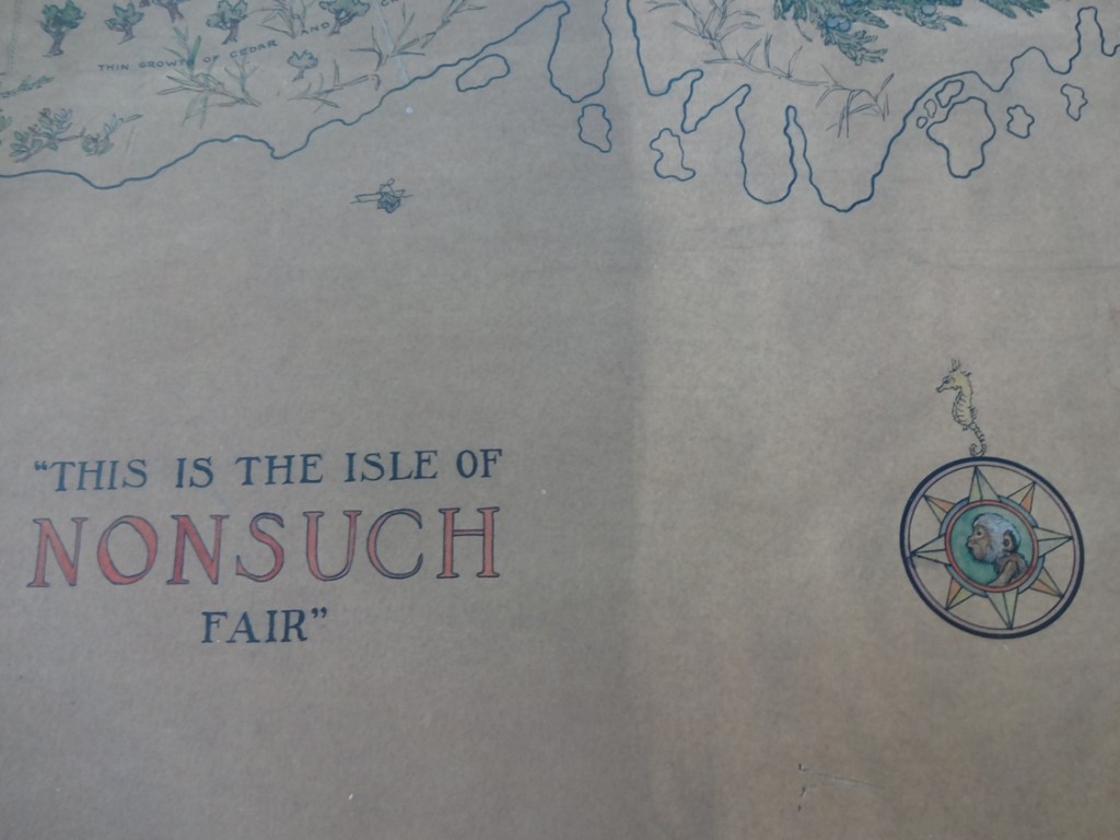 Detail of Helen Tee-Van's illustration "This is the Island of Nonsuch Fair", during treatment by conservator Paula Schrynemakers