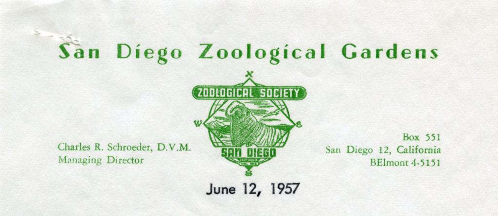 San Diego Zoological Gardens, 1957